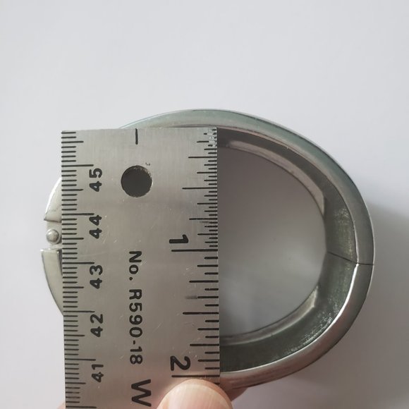 VTG Silver Cuff Bangle Bracelet - Picture 7 of 8